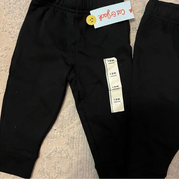 Cat & Jack Classic Black Kids Sweatpants lot of 2 - Picture 2 of 4